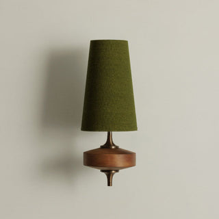 Vintage Brass Wall Light With Fabric Shade