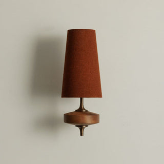 Vintage Brass Wall Light With Fabric Shade