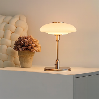 Swedish Table Lamp With Glass Shade