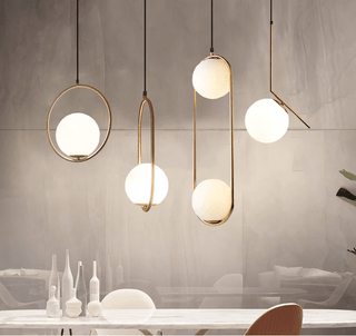 Adjustable Modern Ceiling Lamp with Glass Globes
