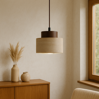 Minimal Travertine Stone Pendant Light