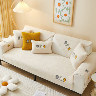 Cat Paw Protective Sherpa Fleece Couch Cover
