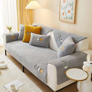Cat Paw Protective Sherpa Fleece Couch Cover