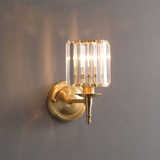 Luxury Clear Crystal Wall Light In Brass