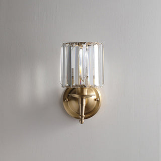 Luxury Clear Crystal Wall Light In Brass