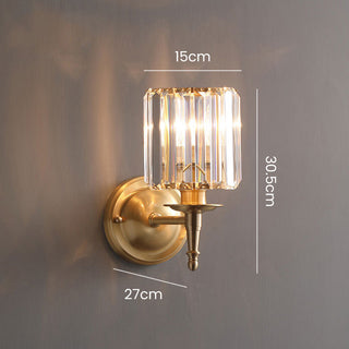 Luxury Clear Crystal Wall Light In Brass