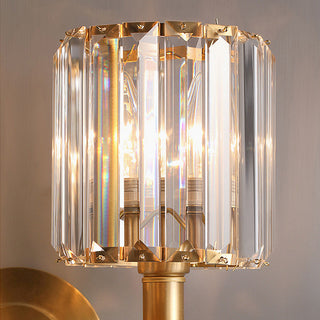 Luxury Clear Crystal Wall Light In Brass