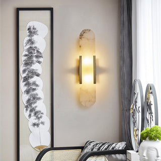 Wall Light Brass & Stone Accent