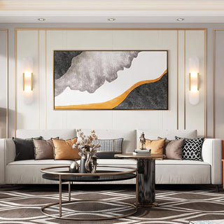 Wall Light Brass & Stone Accent