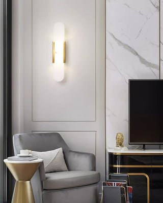 Wall Light Brass & Stone Accent