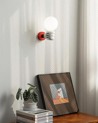 Playful Wall Lamp with Globe Bulb  - Hand Design