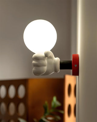 Playful Wall Lamp with Globe Bulb  - Hand Design