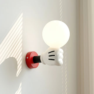Playful Wall Lamp with Globe Bulb  - Hand Design