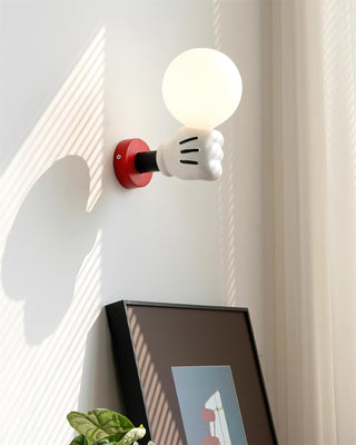 Playful Wall Lamp with Globe Bulb  - Hand Design