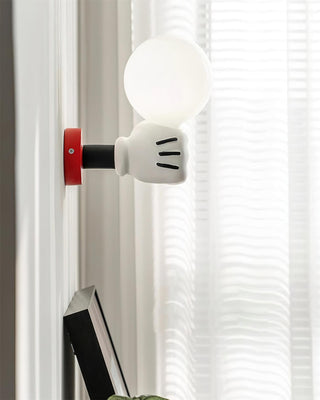 Playful Wall Lamp with Globe Bulb  - Hand Design