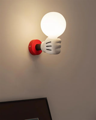 Playful Wall Lamp with Globe Bulb  - Hand Design