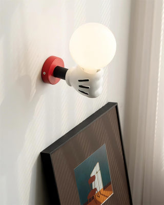 Playful Wall Lamp with Globe Bulb  - Hand Design