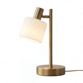 Minimalist Adjustable Brass Desk Table Lamp With Porcelain Shade