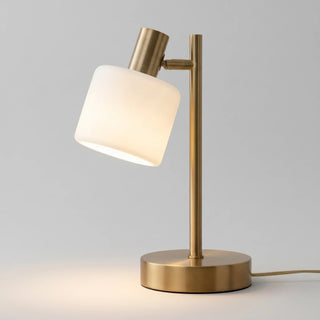Minimalist Adjustable Brass Desk Table Lamp With Porcelain Shade
