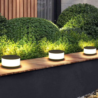 Modern Round Solar LED Post Light For Outdoor Use