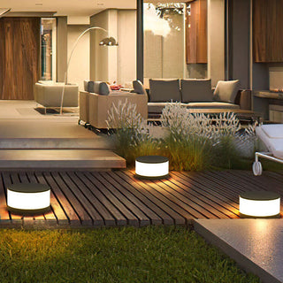 Modern Round Solar LED Post Light For Outdoor Use