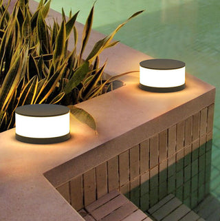 Modern Round Solar LED Post Light For Outdoor Use