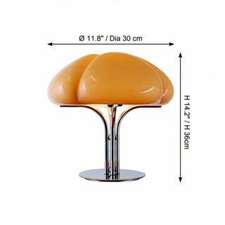Retro Orange Mushroom Table Lamp With Chrome Base
