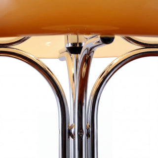 Retro Orange Mushroom Table Lamp With Chrome Base