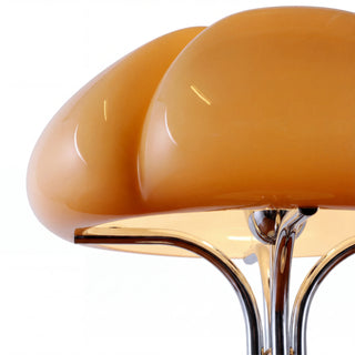 Retro Orange Mushroom Table Lamp With Chrome Base