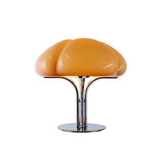 Retro Orange Mushroom Table Lamp With Chrome Base