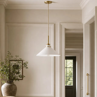 Milk Glass Cone Pendant Light