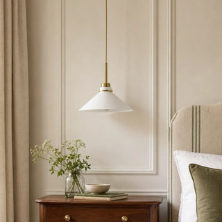 Milk Glass Cone Pendant Light