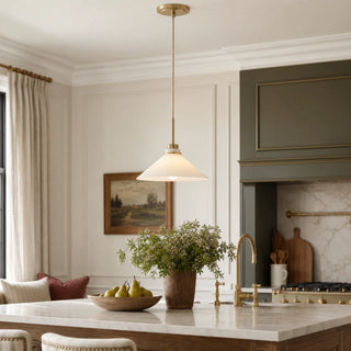 Milk Glass Cone Pendant Light