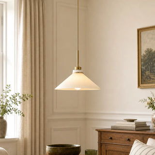 Milk Glass Cone Pendant Light