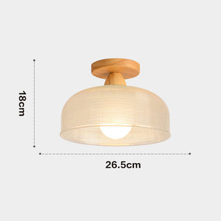 Elegant Solid Wood and Glass Ceiling Light
