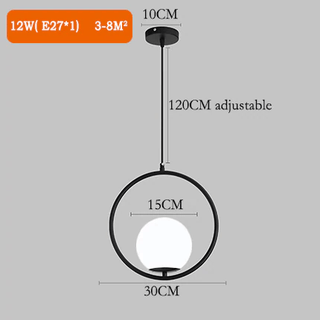 Adjustable Modern Ceiling Lamp with Glass Globes