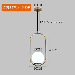 Adjustable Modern Ceiling Lamp with Glass Globes