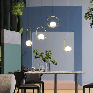 Adjustable Modern Ceiling Lamp with Glass Globes