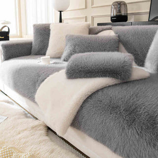 Warm Faux Fur Non-Slip Sofa Cover
