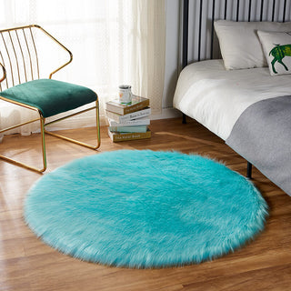 Fluffy Round Faux Rug