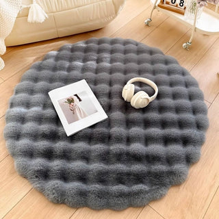 Soft Round Faux Rabbit Fur Rug
