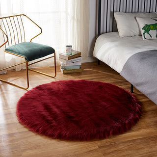 Fluffy Round Faux Rug