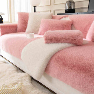 Warm Faux Fur Non-Slip Sofa Cover