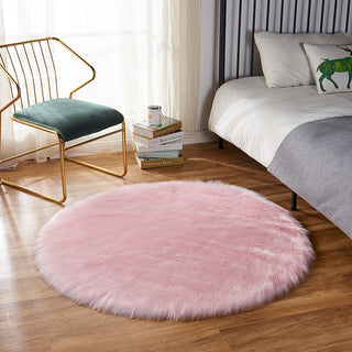 Fluffy Round Faux Rug
