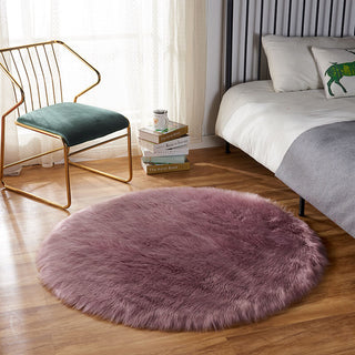 Fluffy Round Faux Rug