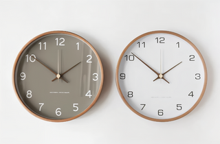 Orbs Round Wall Clock in Grey/White