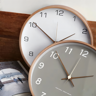 Orbs Round Wall Clock in Grey/White