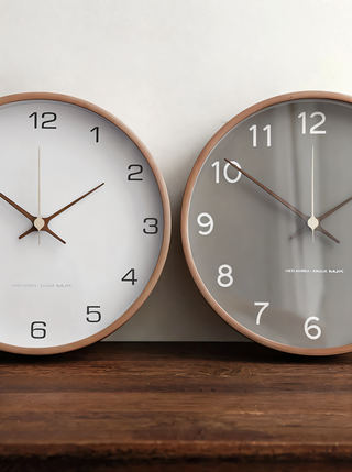 Orbs Round Wall Clock in Grey/White