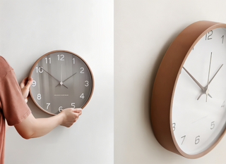 Orbs Round Wall Clock in Grey/White