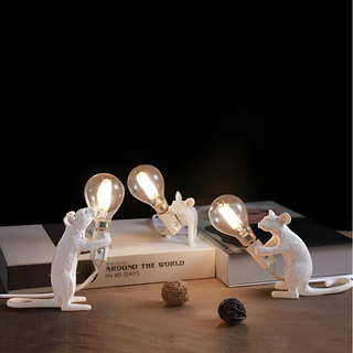 Decorative Resin Mouse Lamp - Quirky LED Light for Modern Décor